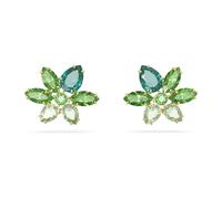 Swarovski Pendientes Gema para mujer, con Cristales Verdes, Baño Tono Oro, Colección Gema de Swarovski