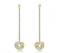 Pendientes Generation, Largos, Blancos, Baño tono oro