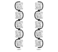 Swarovski Pendientes de gota Harmonia, Cristales flotantes talla Cushion, Blanco, Combinación de acabados metálicos