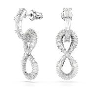 Swarovski Pendientes Hyperbola, Símbolo del infinito, Blancos, Baño de rodio
