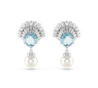 Swarovski Pendientes Idyllia, Caracola, Azules, Baño de rodio