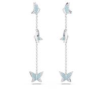 Swarovski Pendientes Idyllia Lilia, Mariposa, Azules, Baño de rodio