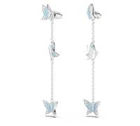 Swarovski Pendientes Idyllia Lilia, Mariposa, Azules, Baño de rodio