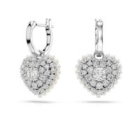 Swarovski pendientes hyperbola corazón tono plateado