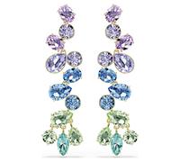 Swarovski Pendientes largos de Gema de corte mixto con forma de candelabro, multicolor, chapado en oro