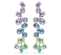 Swarovski Pendientes largos de Gema de corte mixto con forma de candelabro, multicolor, chapado en oro
