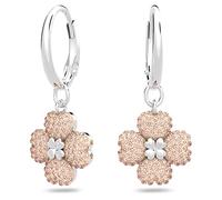 Swarovski Pendientes Latisha para Mujer, con Baño en Rodio, Cristales Rosa, Colección Latisha de Swarovski