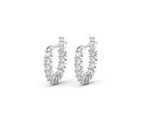 Swarovski Pendientes de aro Vittore, Talla redonda, Blancos, Baño de rodio