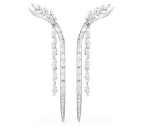 Swarovski Pendientes Mesmera, corte mixto, blancos, chapado en rodio