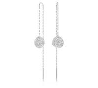 Swarovski Pendientes Meteora, Blancos, Baño de rodio