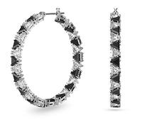 Swarovski Pendientes Millenia Para Mujer, Aro Con Baño De Rodio Y Cristales Swarovski
