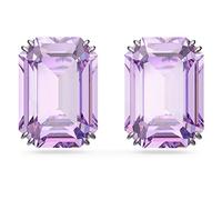 Swarovski Pendientes Millenia para Mujer, Cristal Violeta de Talla Octogonal, en Baño de Rodio, Colección Millenia de Swarovski