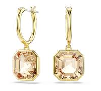 Swarovski Pendientes Millenia, Talla cuadrada, Caramelo, Baño tono oro