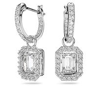 Swarovski Pendientes Millenia, Talla octogonal, Blancos, Baño de rodio