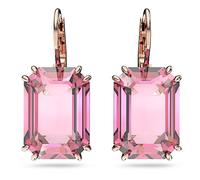 Swarovski Pendientes Millenia, Talla octogonal, Rosas, Baño tono oro rosa