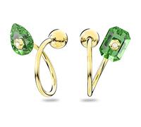 Swarovski Pendientes Studiosa, Verde, Baño Tono Oro