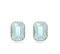 Swarovski Pendientes Orbita, cristal verde en montura dorada, de la Colección Orbita