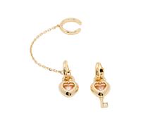 Swarovski Idyllia Colección, Mixed Cuts, Corazón With Key, Rosa, Acabado oro 18k