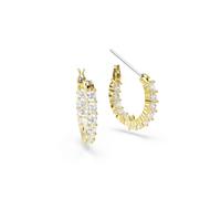 Swarovski Pendientes de aro Matrix Vittore, Talla redonda, Blancos, Baño tono oro