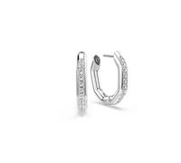 Swarovski Pendientes de aro de dextera, forma de octágono, blanco, rodio chapado