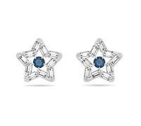 Pendientes de botón Stella, Tallas mixtas, Estrella, Azules, Baño de rodio