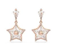 Swarovski Pendientes Stella para Mujer, Cristal Transparente en Forma de Estrella, en Baño Tono Oro Rosa, Colección Stella de Swarovski