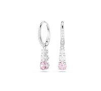Swarovski Pendientes Stilla Attract, Talla redonda, Rosas, Baño de rodio