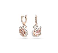 Swarovski Pendientes 'Swan' oro rosa / rosa / plata / transparente One Size EUR