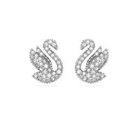 Swarovski Pendientes 'Swan' plata / transparente One Size plata / transparente