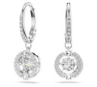 Swarovski Pendientes Swarovski Sparkling Dance, Talla redonda, Blancos, Baño de rodio
