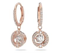 Swarovski Pendientes Swarovski Sparkling Dance, Talla redonda, Blancos, Baño tono oro rosa