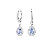 Swarovski Pendientes Una, Talla pera, Azules, Baño de rodio