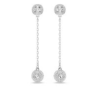 Swarovski Pendientes Una Angelic, Talla redonda, Blancos, Baño de rodio