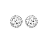 Swarovski Pendientes 'Una' plata / blanco One Size EUR