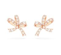 Swarovski Pendientes Volta para Mujer, Pendientes de Botón con forma de lazo, Cristales Transparentes Engastados con Técnica Chattonage, Baño Tono Oro Rosa, de la Colección Volta de Swarovski
