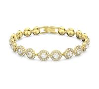 Swarovski Pulsera Tennis Angelic, Talla redonda, Pavé, Mediana, Blanca, Baño tono oro