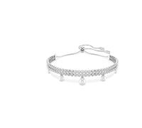 Swarovski Pulsera Ariana Grande x, Perla de cristal, Talla redonda, Blanca, Baño de rodio
