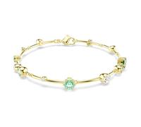 Swarovski Pulsera Constella – Cristales redondos y circonitas, baño oro, Mixta, Transparentes/Verdes