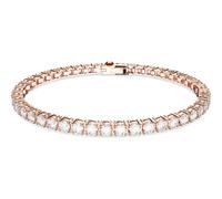 Swarovski Pulsera Matrix Tennis Blanca Baño tono oro rosa Talla M