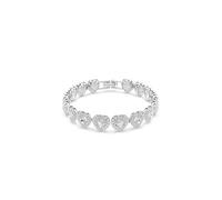 Swarovski Pulsera de tenis, cortes mixtos, corazón, blanco, acabado de rodio, M