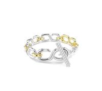 Swarovski Pulsera Dextera, corte redondo, barra en T, blanco, mezcla de acabados, M, Cristal, Sin piedra preciosa