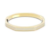 Swarovski Pulsera Dextera para Mujer, con Pavé de Cristal Blanco, Talla Octogonal, Baño Tono Oro, Colección Swarovski Dextera