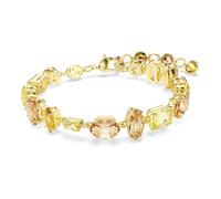 Swarovski Pulsera Gema, Cristales en Engaste de Garra en una Espectacular Combinación de Tallas y Tonos Amarillos y Ámbar, Tallas mixtas, Baño tono oro, Amarillo