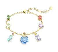 Swarovski Pulsera Gema, Tallas mixtas, Cristales colgantes, Multicolor, Baño tono oro