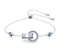 Swarovski Pulsera Hollow, Bucle Entrelazado, Pavé Azul de Talla Redonda, Baño de rodio