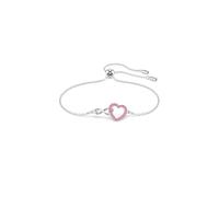 Swarovski Pulsera Infinity, Corazón y símbolo del infinito, Rosa, Baño de rodio