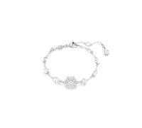 Swarovski Pulsera Idyllia, Tallas mixtas, Copo de nieve, Blanca, Baño de rodio