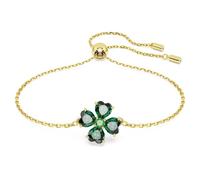 Swarovski Pulsera Idyllia, Tallas mixtas, Trébol, Verde, Baño tono oro