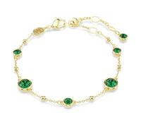Swarovski Pulsera Imber, talla redonda, verde, baño de oro