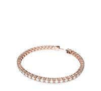 Swarovski Pulsera Matrix Tennis, Talla redonda, Blanca, Baño tono oro rosa